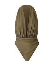 Carregar imagem no visualizador da galeria, Maiô Detalhe Costas - Marrom Esverdeado