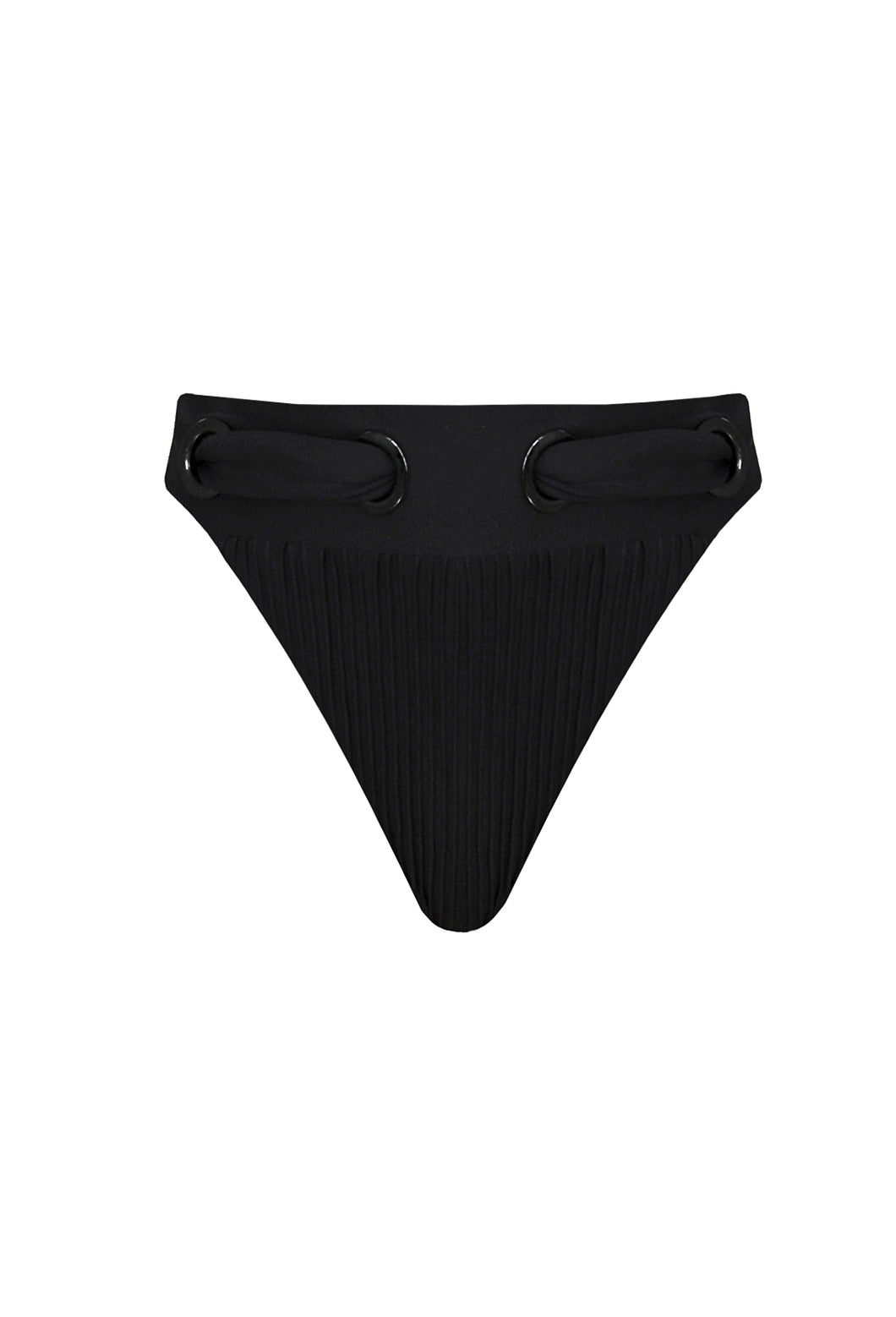 Biquíni Tanga Asa Delta Maxi Nervura Detalhe Ilhós - Black