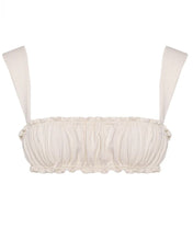 Carregar imagem no visualizador da galeria, Biquíni Top Reto Franzido - Off-White