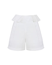 Carregar imagem no visualizador da galeria, Short Ícone  Pregas Babado Alfaiataria - Linho Off-White