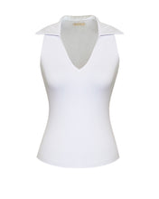 Carregar imagem no visualizador da galeria, Blusa Gola Decote V - Branca