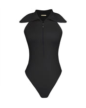 Carregar imagem no visualizador da galeria, Body Zíper Gola Maxi - Black Canelado