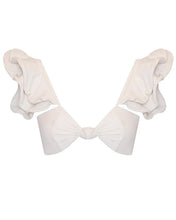 Carregar imagem no visualizador da galeria, Biquíni Top Nó Frontal Babado - Off-White