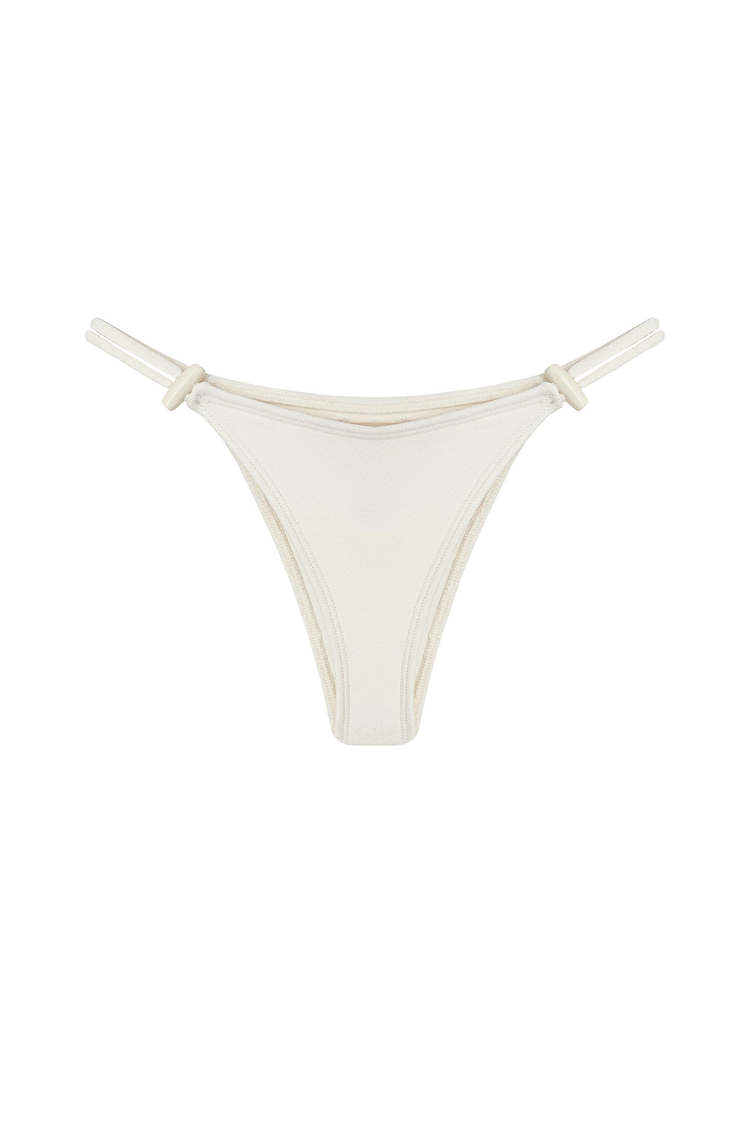 Biquíni Tanga Alça Fixa Duo Passante - Off-White Textura