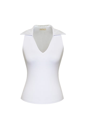Blusa Gola Decote V - Branca