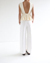 Carregar imagem no visualizador da galeria, Calça Pregas Bolso  - Brim Off-White