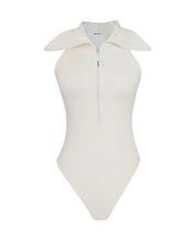 Carregar imagem no visualizador da galeria, Body Zíper Gola Maxi - Off-White Canelado