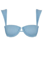 Carregar imagem no visualizador da galeria, Biquíni Top Estruturado Nervura - Azul Claro
