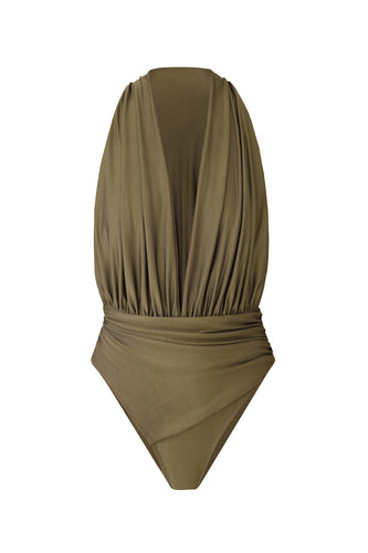 Maiô Detalhe Costas - Marrom Esverdeado