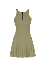 Carregar imagem no visualizador da galeria, Vestido Pregas Decote V c/ Short Avulso - Caqui Piquet