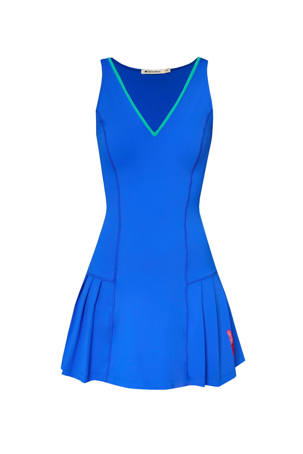 Vestido Decote V Pregas c/ Short Avulso - Azul