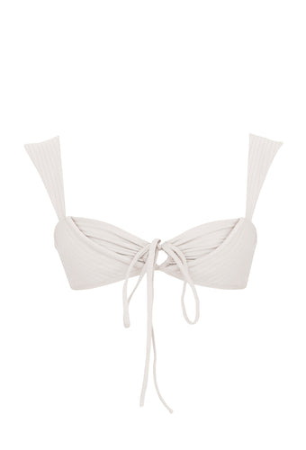 Biquíni Top Franzido Viés Presponto- Off-White