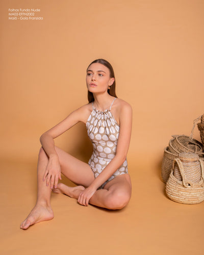 Maiô Gola Franzida - Folhas Fundo Nude