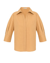 Carregar imagem no visualizador da galeria, Camisa Manga 3/4 Alfaiataria - Linho Amarelo Canário