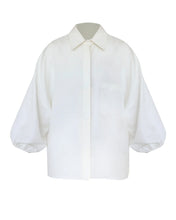 Carregar imagem no visualizador da galeria, Camisa Manga Ampla Alfaiataria - Linho Off-White