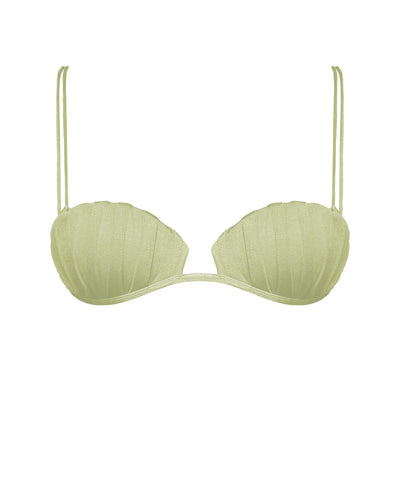 Biquíni Top Shell Detalhe Pregas - Verde