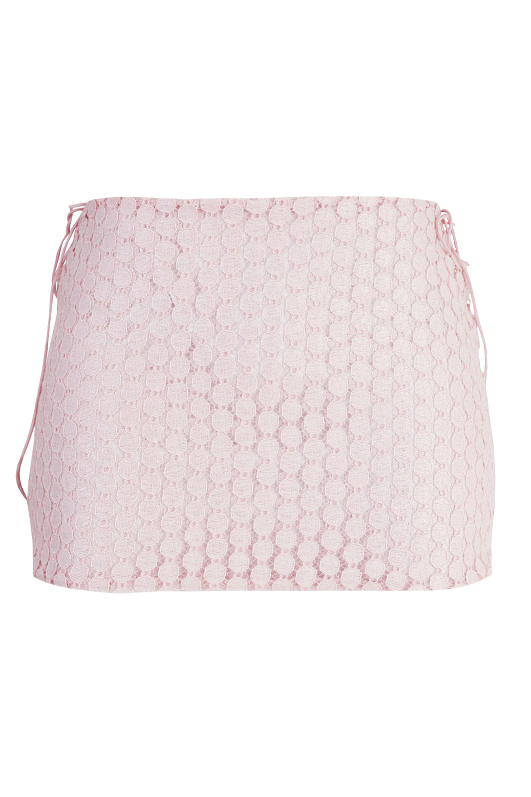 Mini Saia Franzida Viés - Renda Rosa
