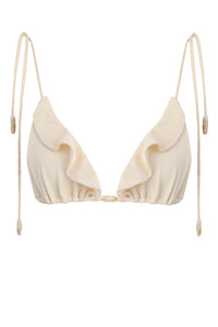 Biquíni Top Triângulo Babado - Tule Creamy
