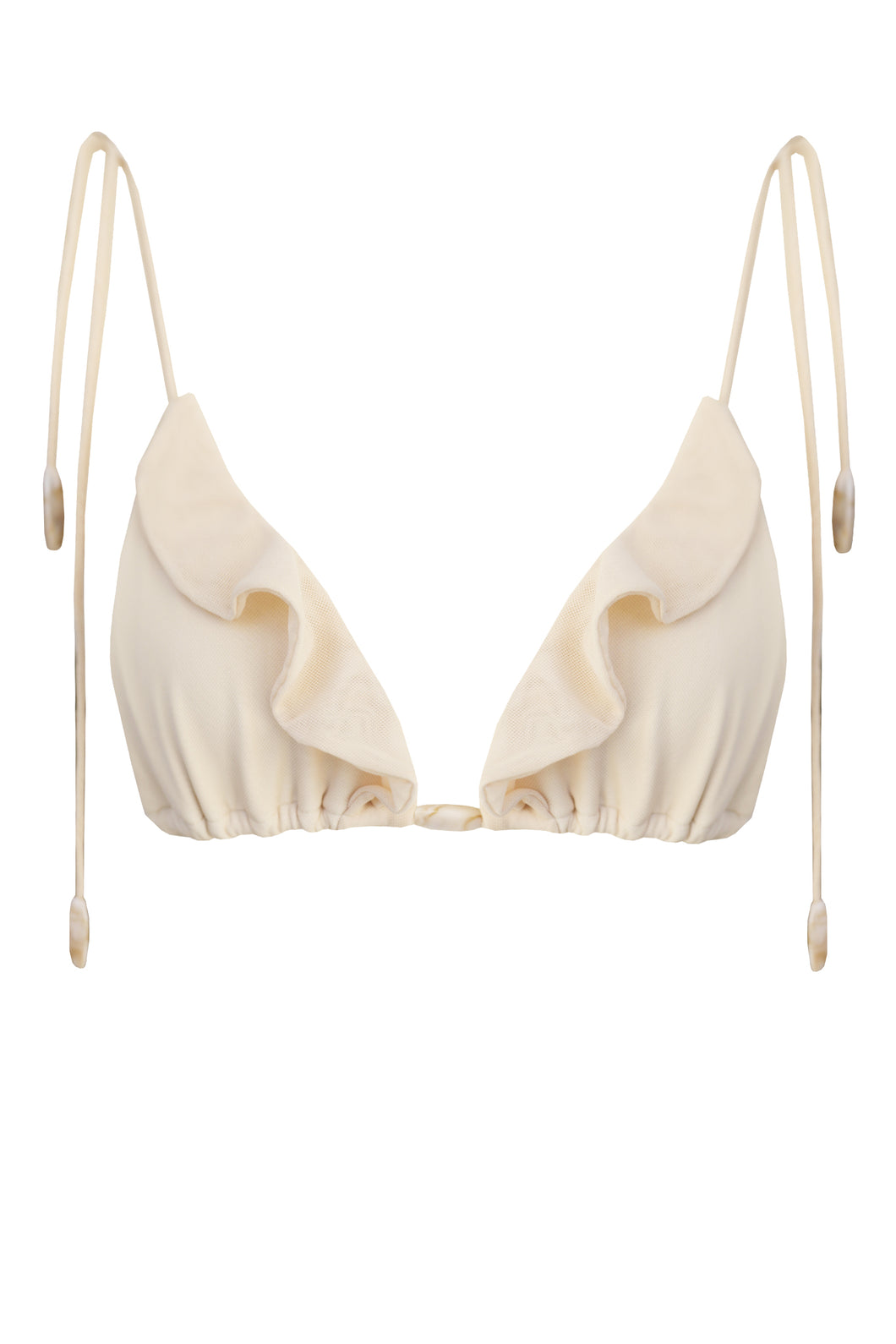 Biquíni Top Triângulo Babado - Tule Creamy