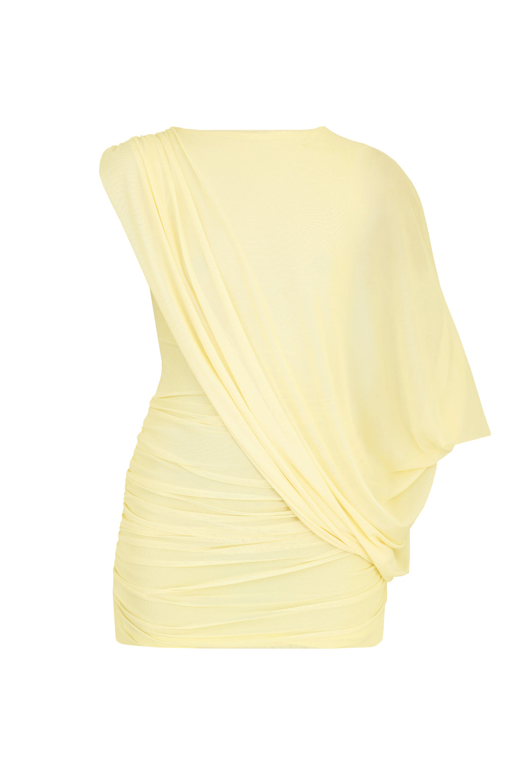 Vestido Ruffed Cover - Tule Amarelo