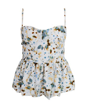 Carregar imagem no visualizador da galeria, Blusa Alça Peplum - Flores Fundo Branco