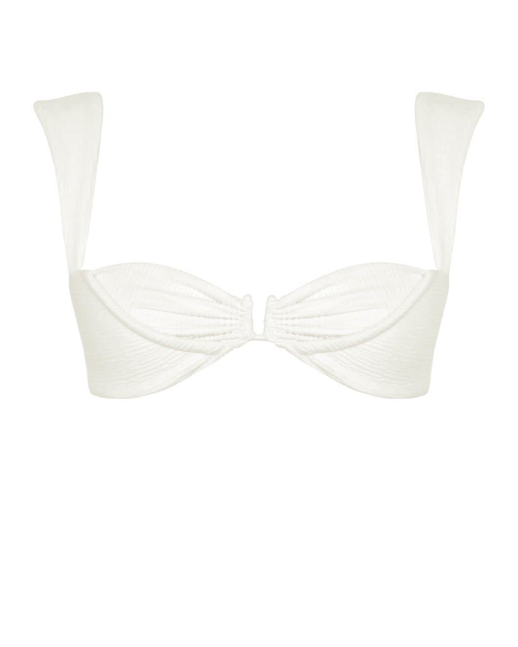 Biquíni Top Franzido Viés Presponto - Off-White Textura
