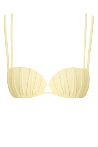Biquíni Top Shell Detalhe Pregas - Tule Amarelo