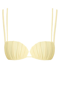 Biquíni Top Shell Detalhe Pregas - Tule Amarelo