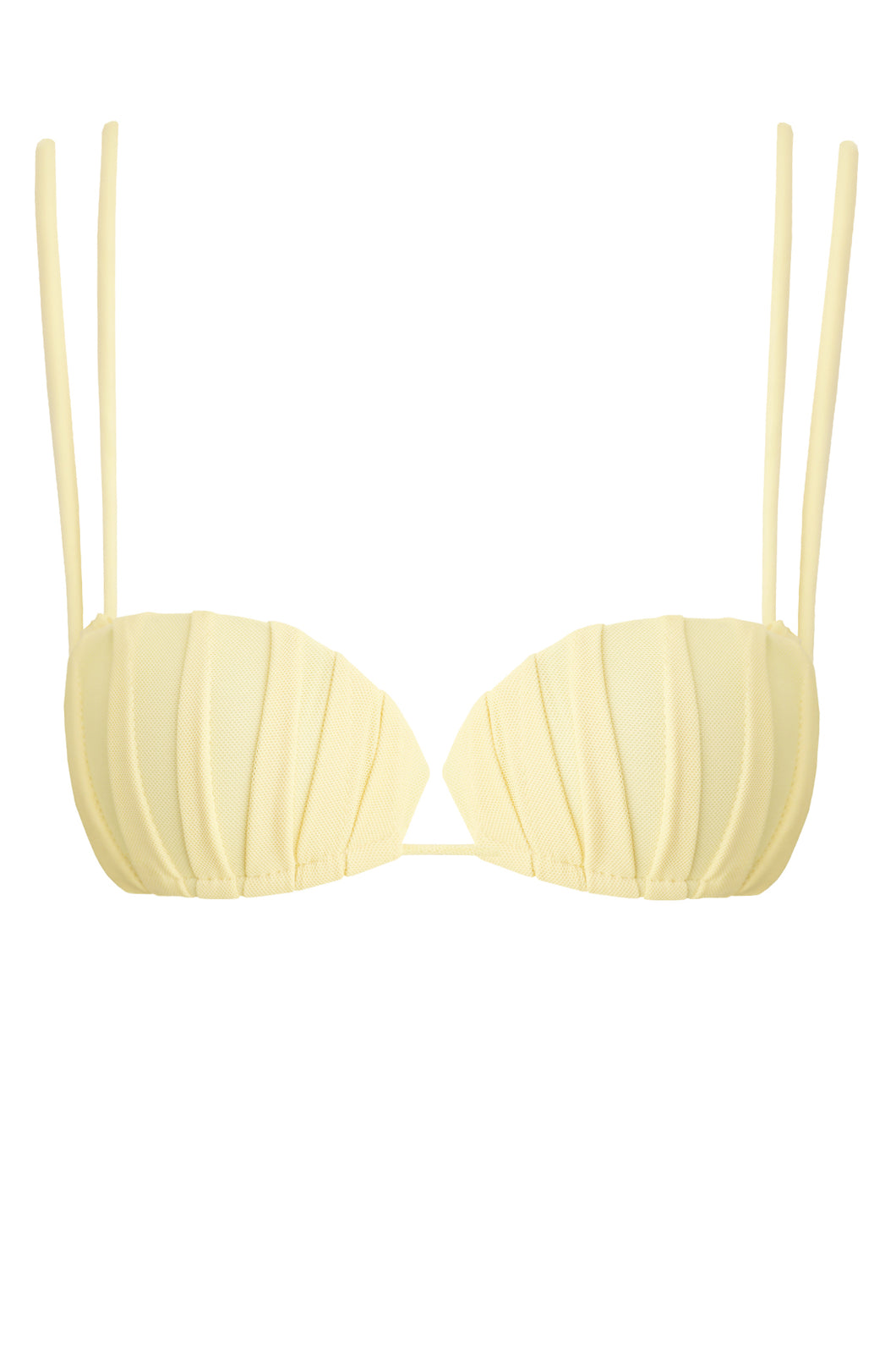 Biquíni Top Shell Detalhe Pregas - Tule Amarelo