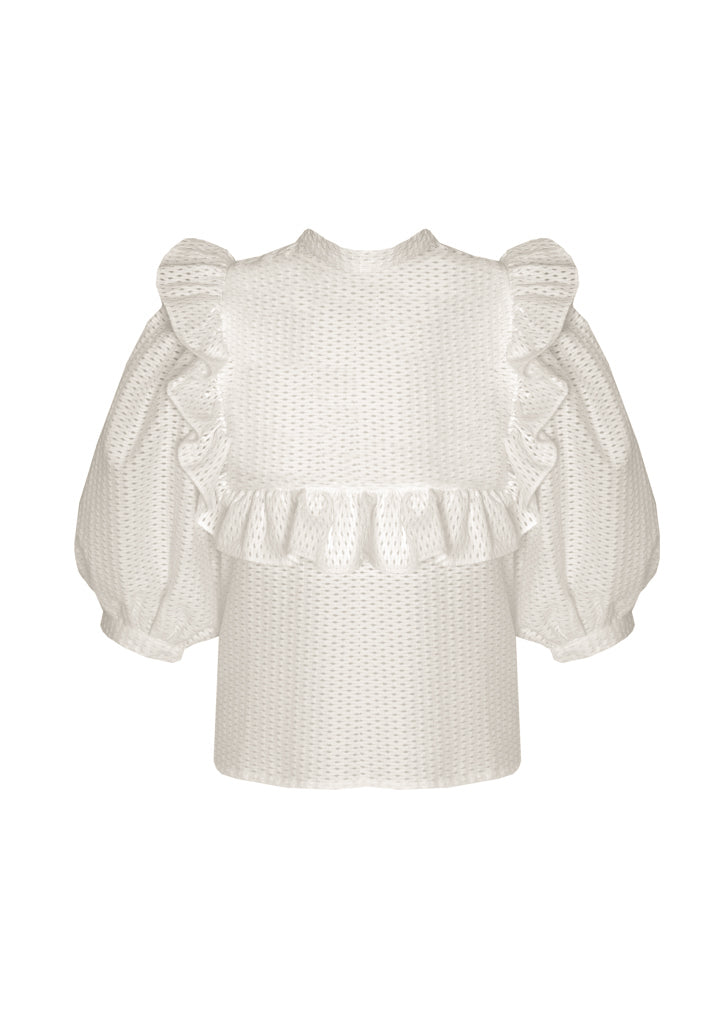 Blusa Manga Bufante - Renda Off