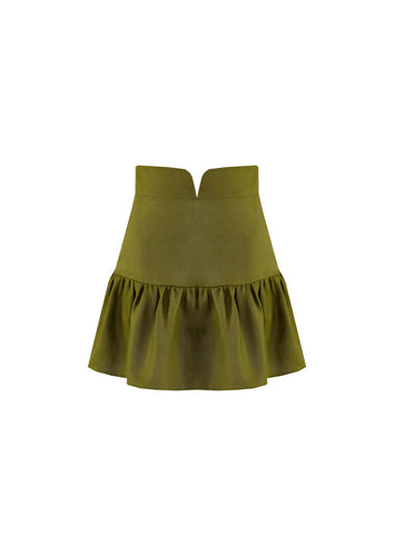Mini Saia Franzida - Verde