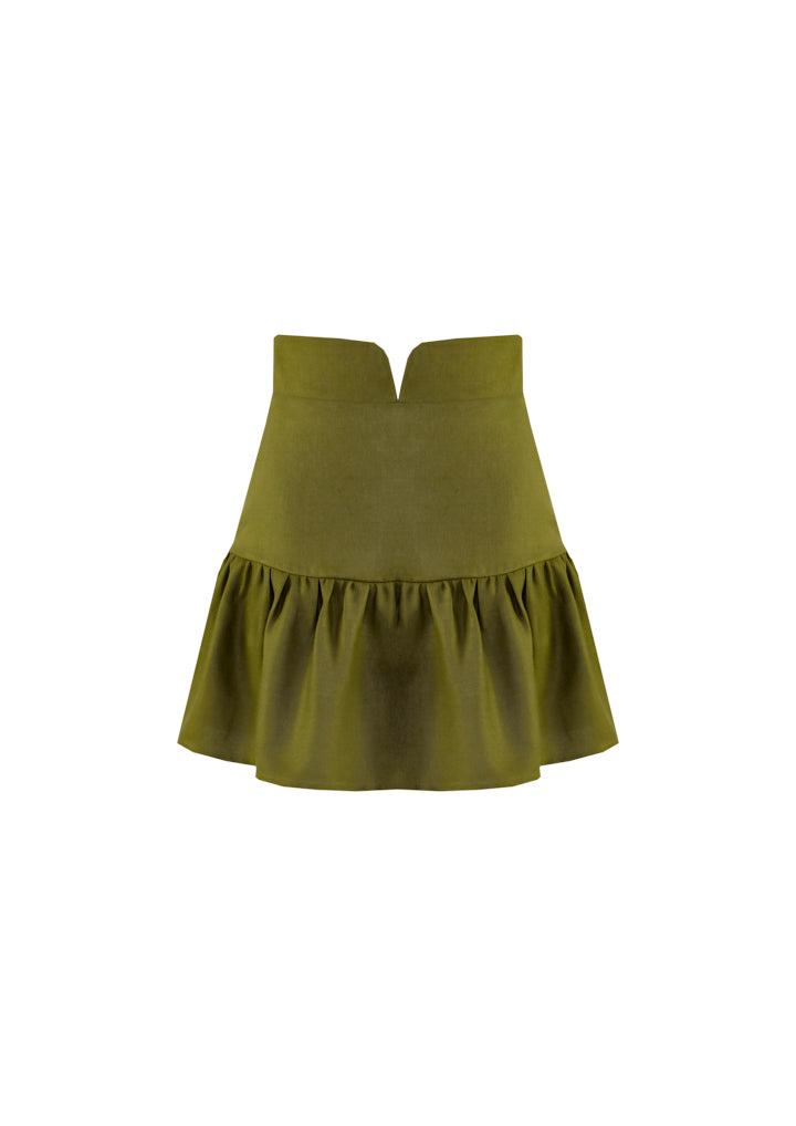 Mini Saia Franzida - Verde