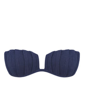 Carregar imagem no visualizador da galeria, Biquíni Top TQC Detalhe Pregas - Azul Marinho Creponado