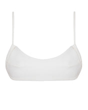 Carregar imagem no visualizador da galeria, Biquíni Top Frente Única - Off-White Creponado