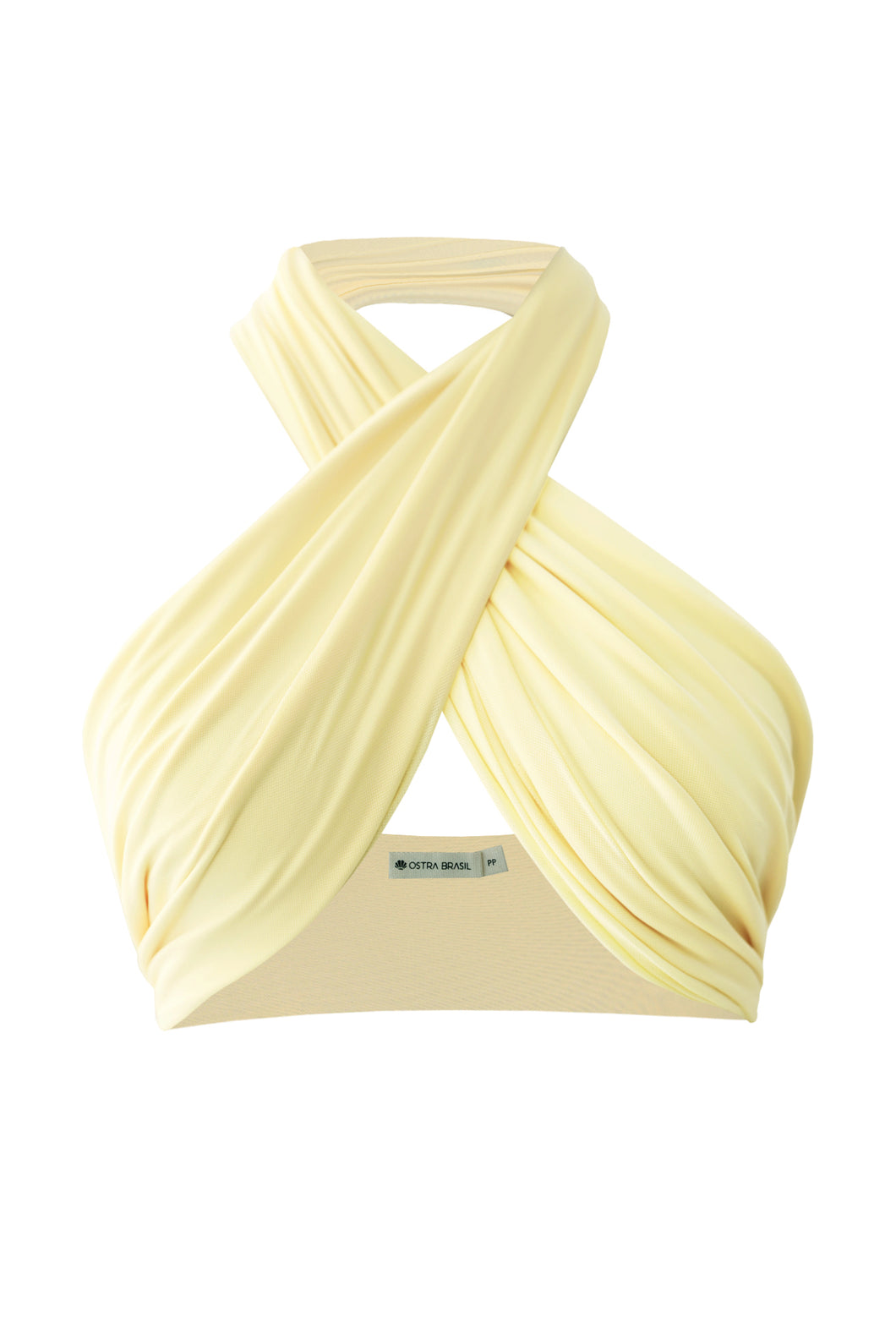 Biquíni Top Faixa Amarração - Tule Amarelo