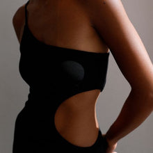Carregar imagem no visualizador da galeria, Vestido Fenda Franzido - Jersey Black