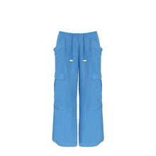 Carregar imagem no visualizador da galeria, Calça Cargo Alfaiataria - Linho Celest Blue