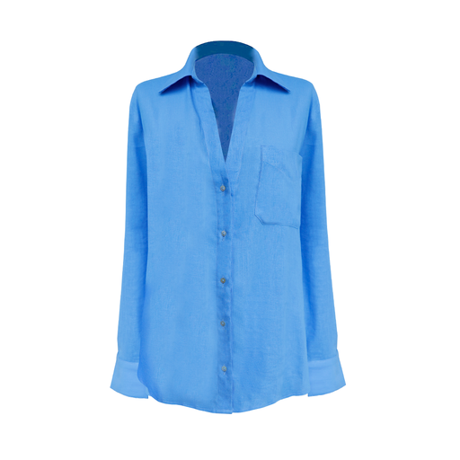 Camisa Alfaiataria - Linho Celest Blue