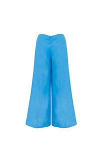 Pantalona Detalhe Franzido Alfaiataria - Linho Celest Blue