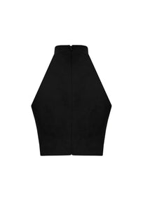 Blusa Cropped Cavada Alfaiataria - Linho Black