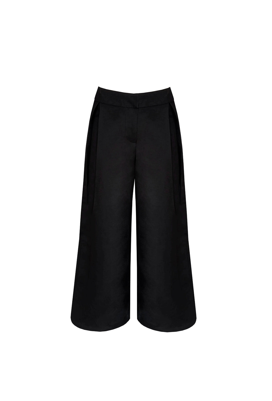 Pantalona Baixa Pregas Alfaiataria  - Linho Black