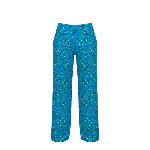 Calça Reta Cós Baixo - Azul / Blue Shell