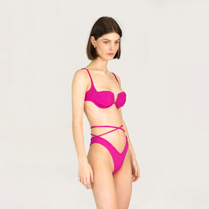 Biquíni Tanga Asa Delta Viés Amarração - Pink