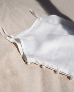 Saída Botões Laterais Alfaiataria- Linho Off-White