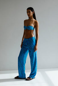 Calça Reta Cós Baixo - Azul / Blue Shell