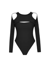 Carregar imagem no visualizador da galeria, Body/ Maiô Fenda Frontal Viés - Black