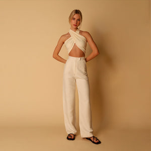Biquíni Top Faixa Amarração - Off-White