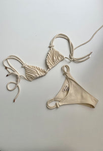 Biquíni Tanga Alça Fixa Duo Passante - Creamy