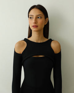 Body/ Maiô Fenda Frontal Viés - Black