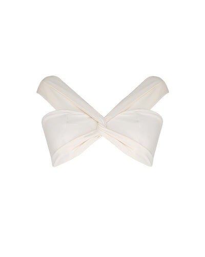 Biquíni Top Ombro a Ombro Cruzado  - Off-White